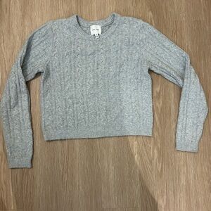 Pink Rose Light Gray Cable Knit Sweater